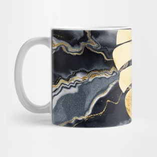 Black Gold marble and monstera Mug